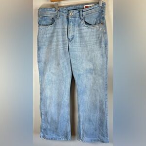 Levis 517 Jeans Mens 34x27 Light Wash Thrashed Distressed Denim Straight Unisex